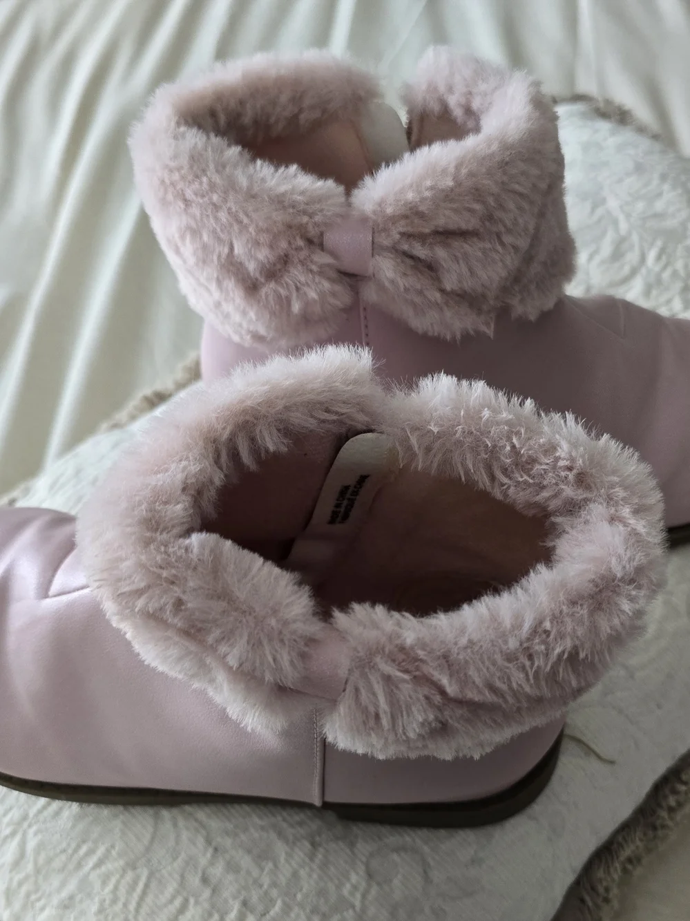Gymboree Pink Faux Fur Boots Girls Barbiecore Suede Winter Booties Size 2 EUC